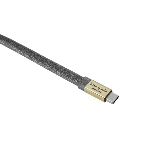 Kate Spade Black/Gold Lightening USB-C Jelly Cable - Picture 4 of 8